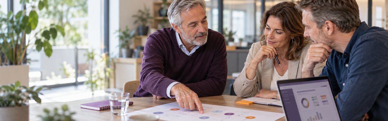 CRM-adviseur en klantteam bespreken processen en klantinformatie